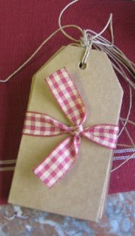 6 BROWN LUGGAGE TAGS